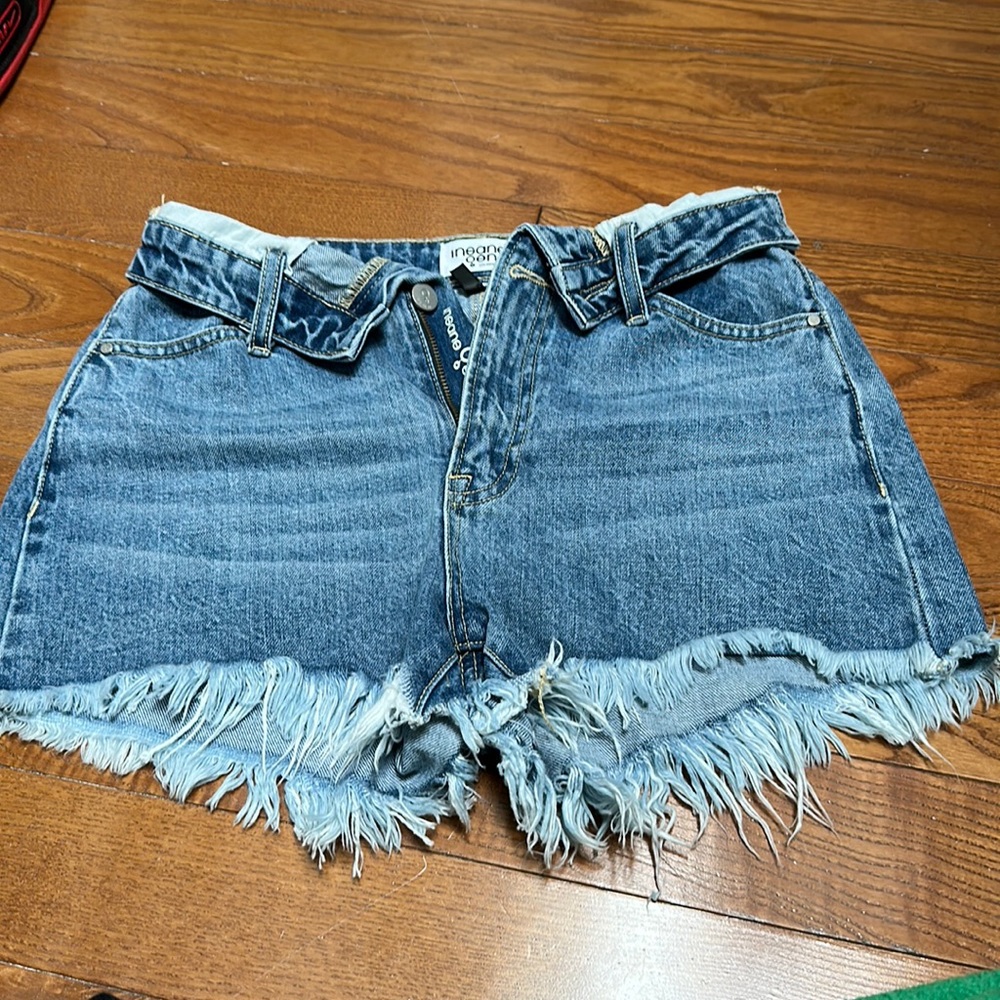 Insane gene women’s high wasted jean shorts.